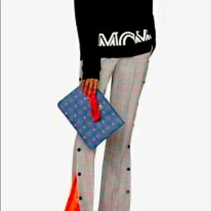 MCM Visetos Deep Blue Sea wristlet